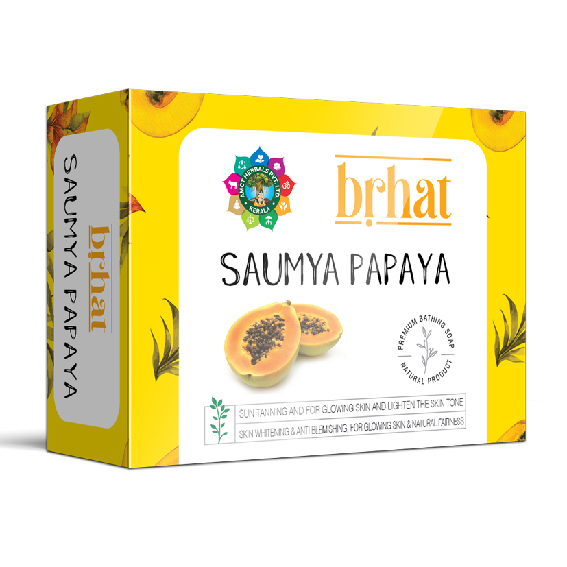 Saumya Papaya Vegetarian Premium Handmade Organic Soap AmctHerbals